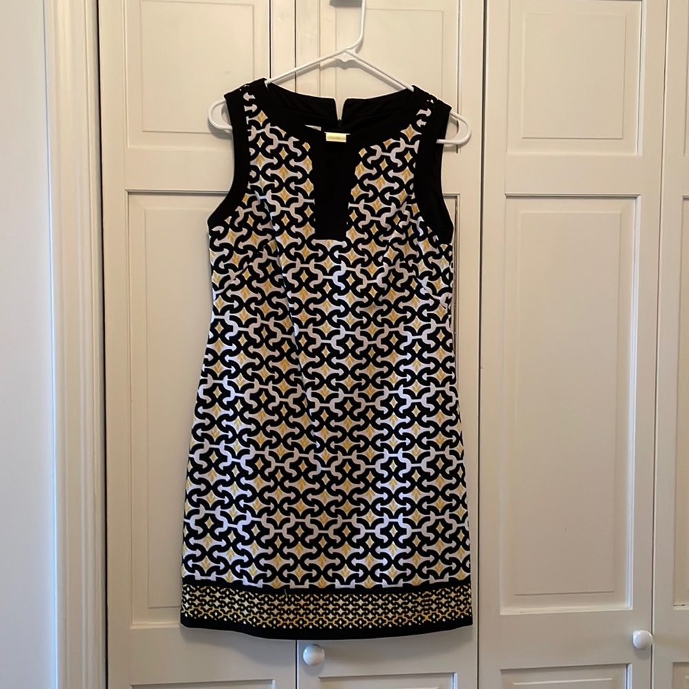 Dress - Yellow, Black & White